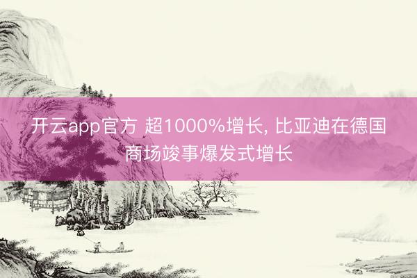 开云app官方 超1000%增长， 比亚迪在德国商场竣事爆发式增长