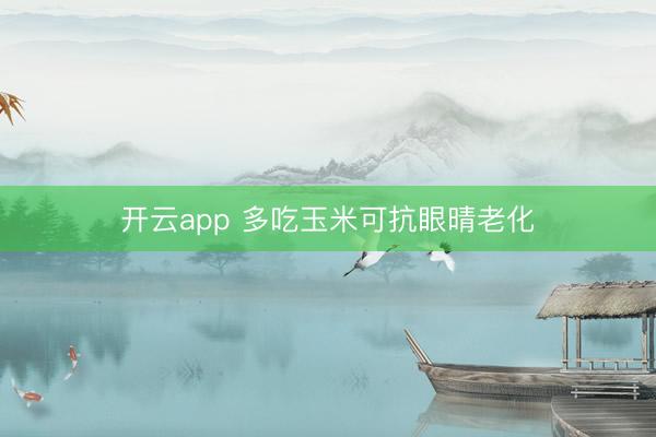 开云app 多吃玉米可抗眼晴老化