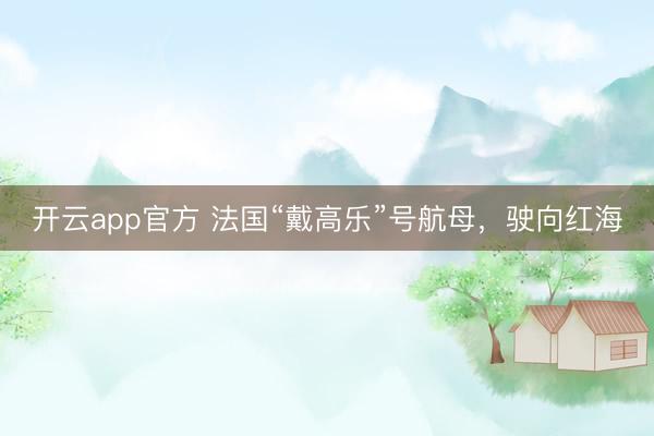 开云app官方 法国“戴高乐”号航母，驶向红海